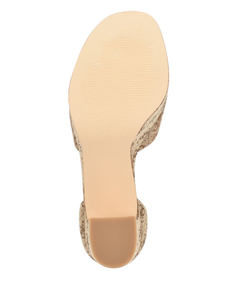 Guess Factory Nowel Ruched Ankle Heels in Natural