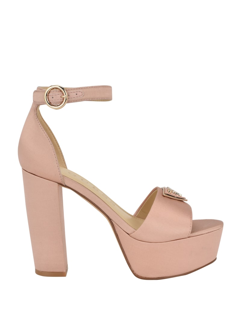 GUESS Seton Satin Platform Heels Pink 6