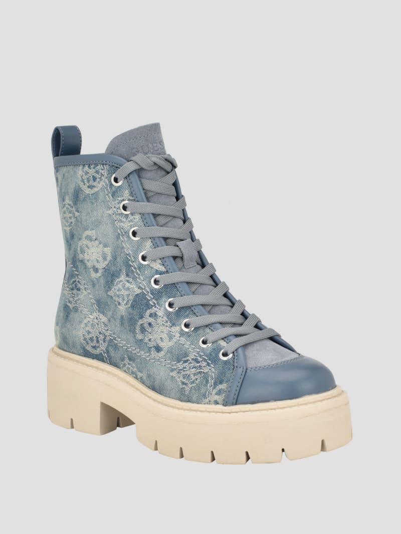 Shutter Denim Peony Utility Boots