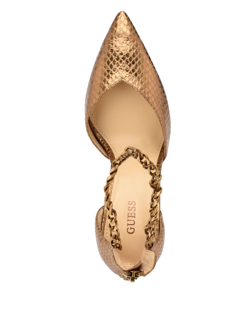 GUESS Women's Stefany Pump - Pointed Toe Heels With Chain Closure & Guess Charm | Elegant Dress Shoes For Women - View #4
