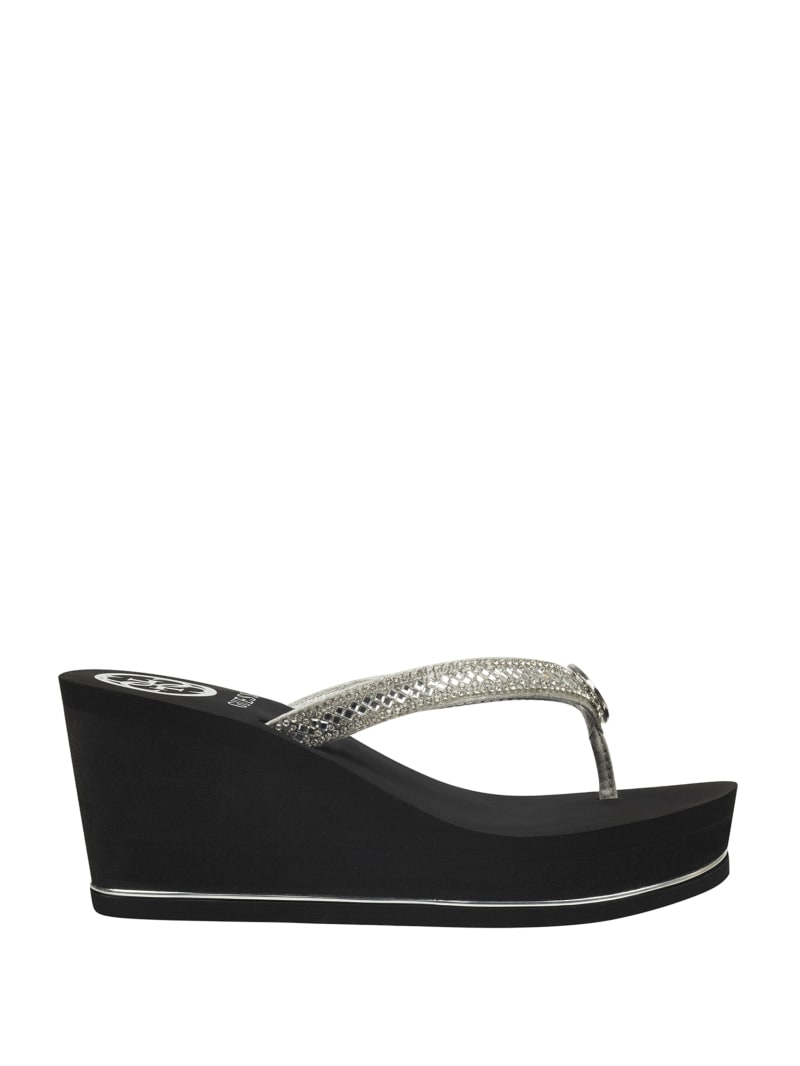 guess black wedges