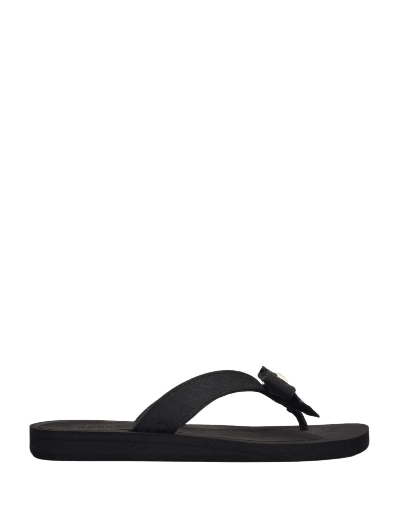 Guess black flip flops with bow 2025
