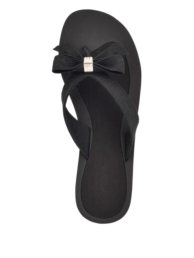 Guess black flip flops with bow new arrivals