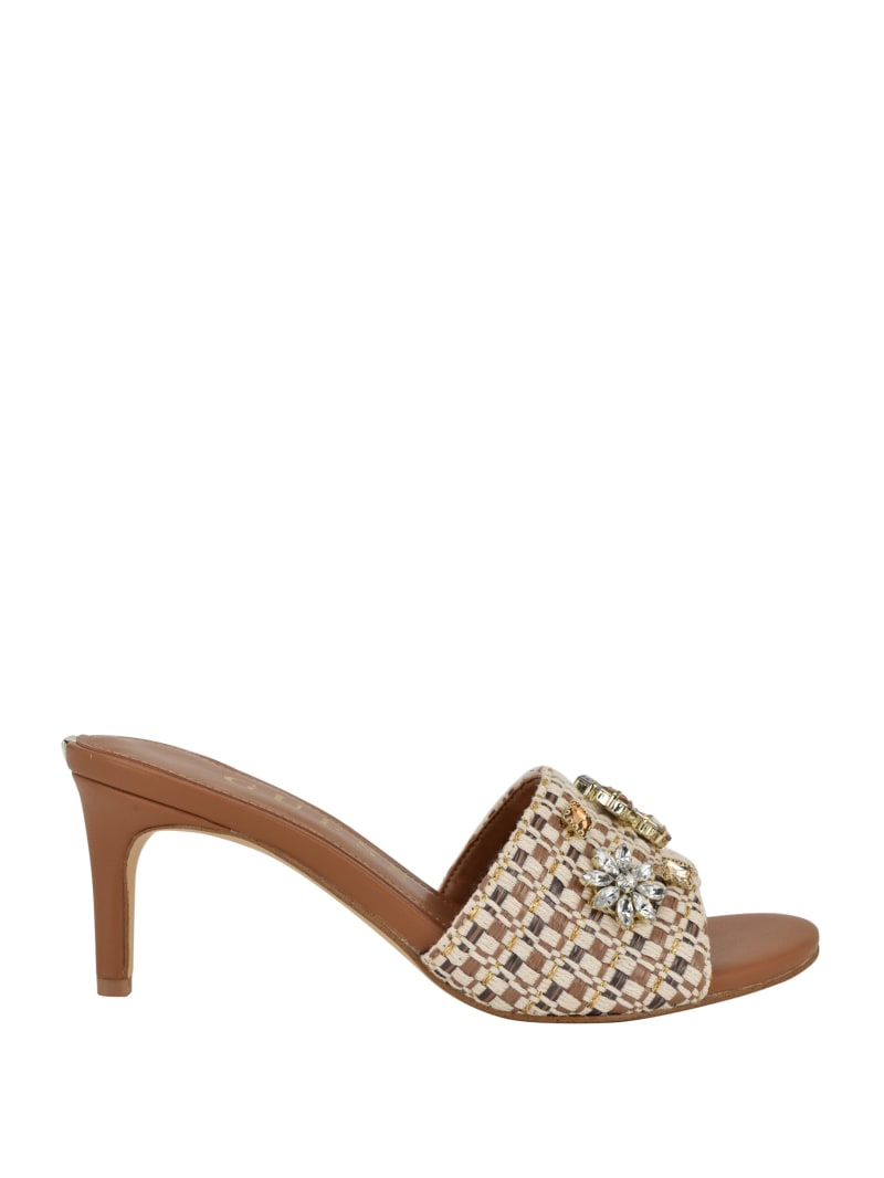 Weekful Woven Rhinestone Mules | GUESS