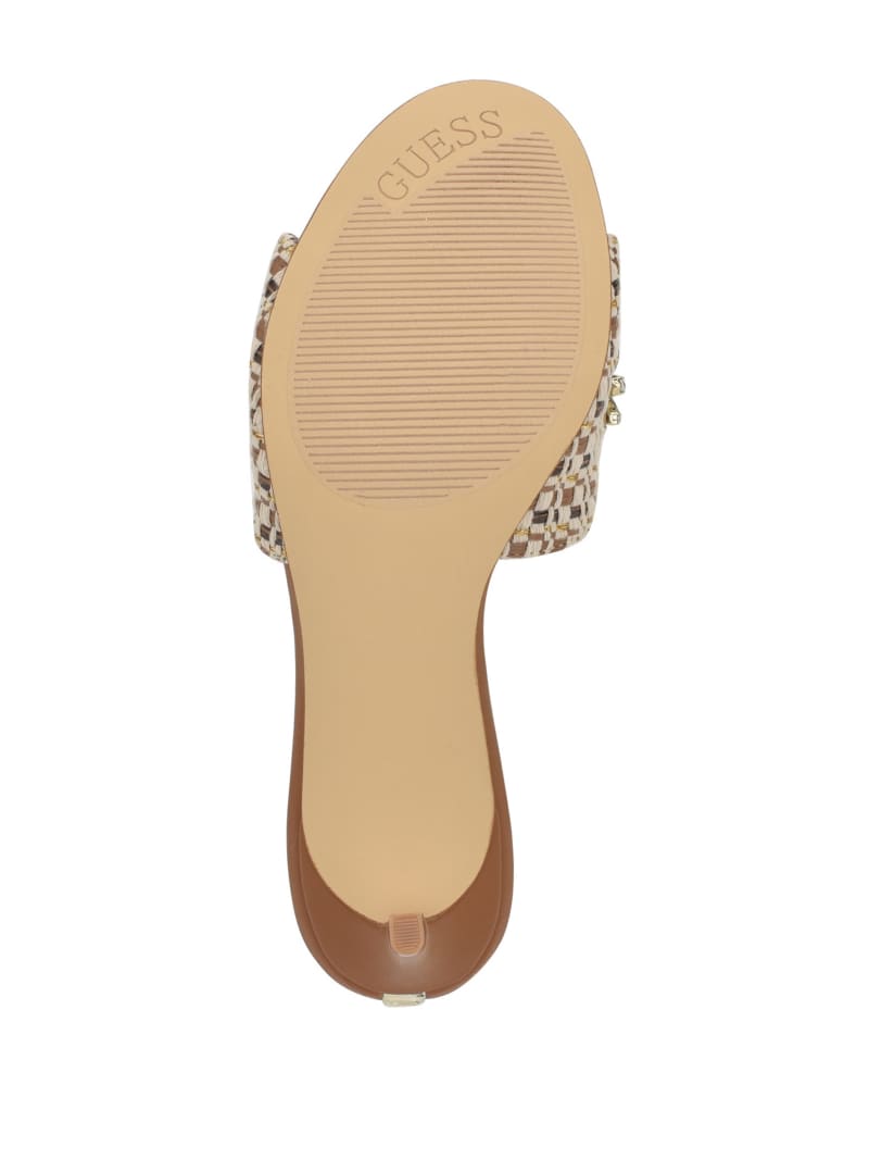 Amazon.com | GUESS Women's BOMMIYA Mule, Beige/Brown Logo