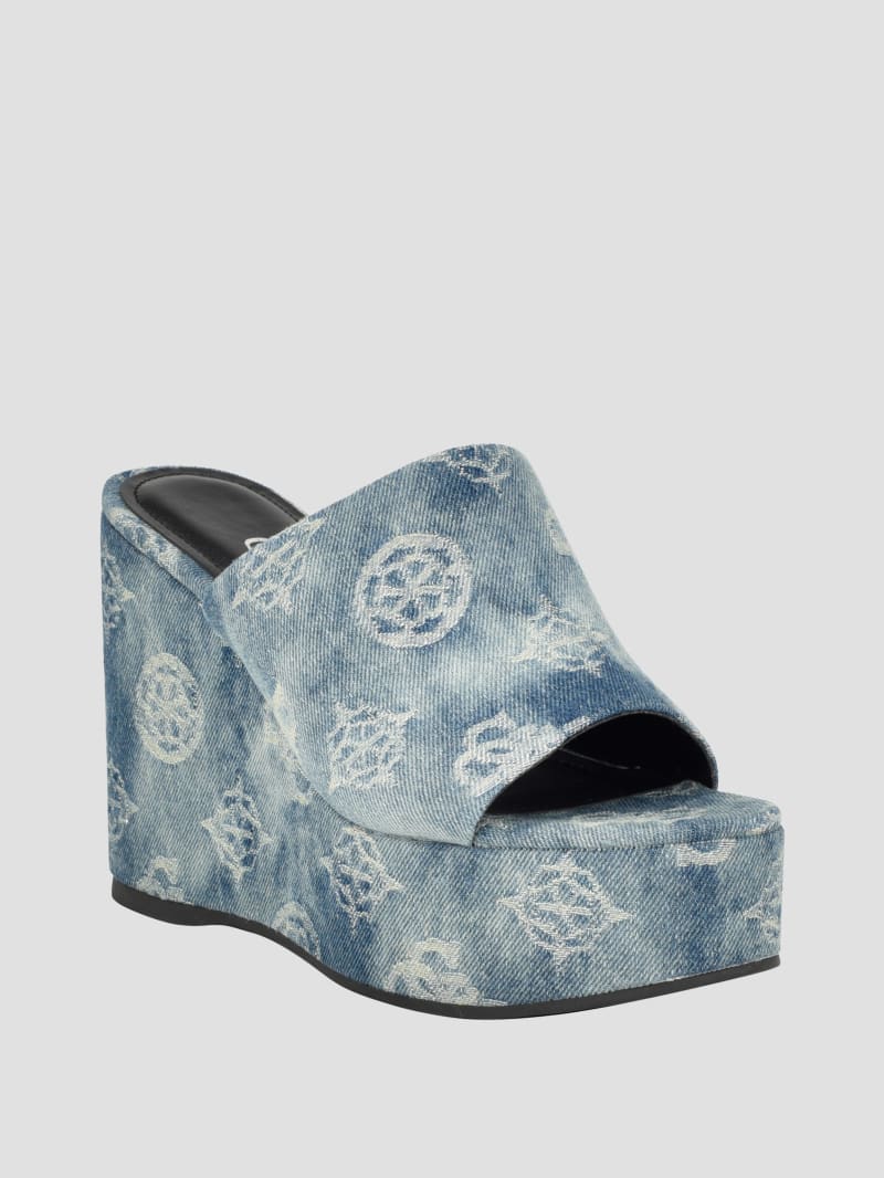 Yenise Denim Platform Wedges