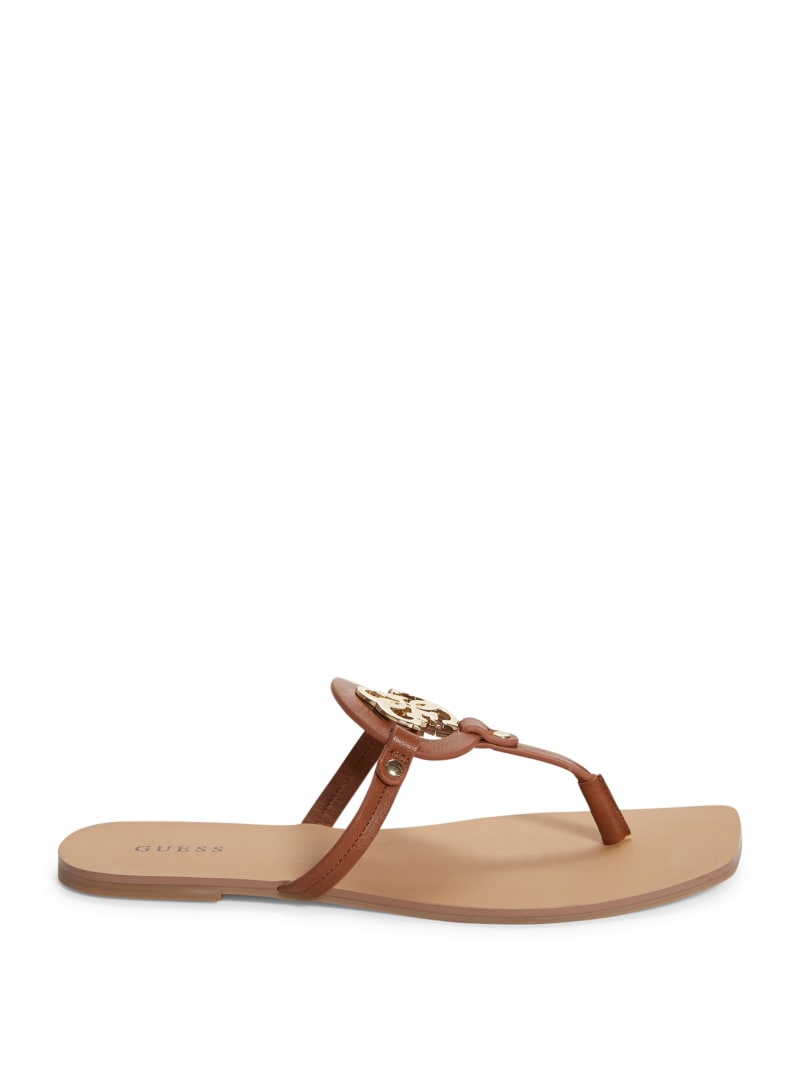 Guess Zali Logo T-Strap Sandals. 1