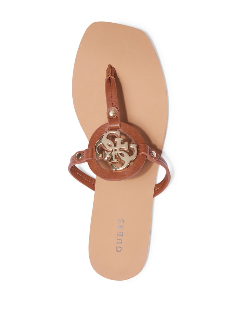 Guess Zali Logo T-Strap Sandals. 4