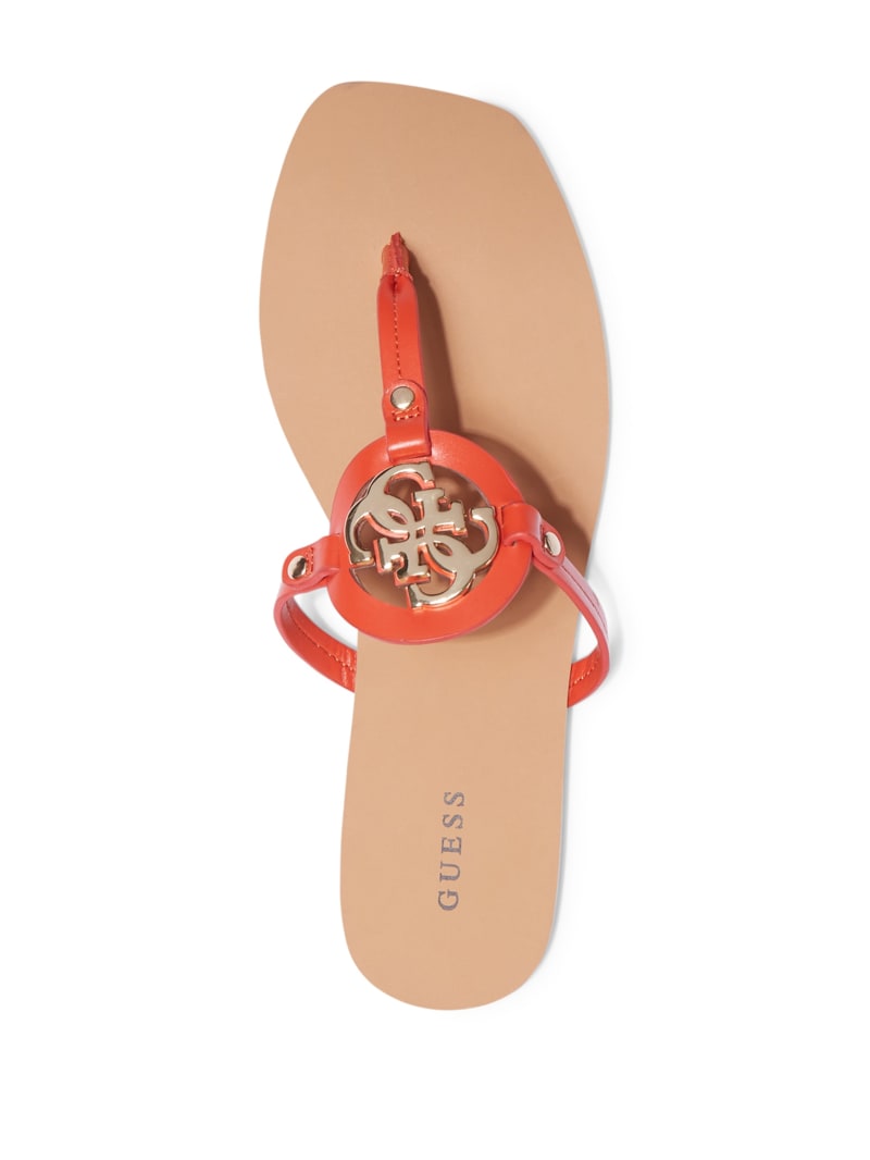 Guess Zali Logo T-Strap Sandals. 5