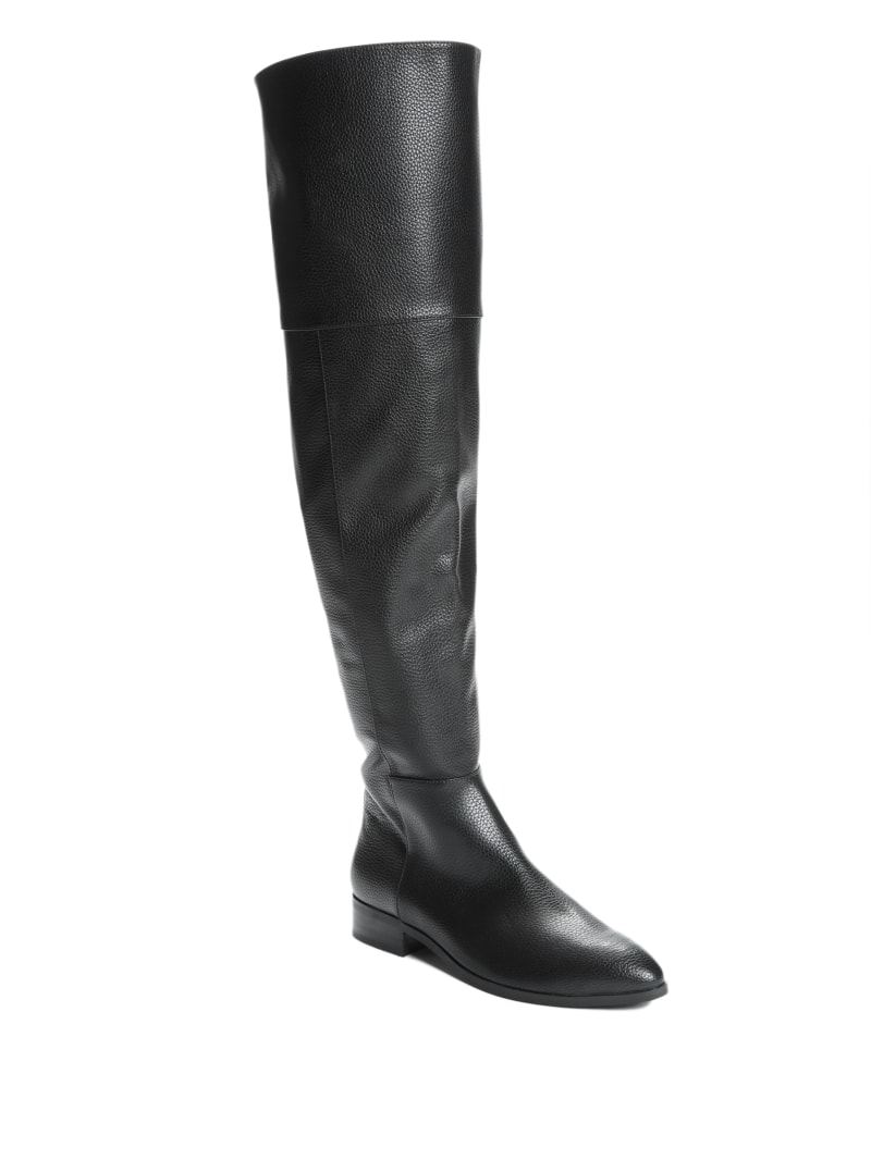 over the knee pointed toe flat boots