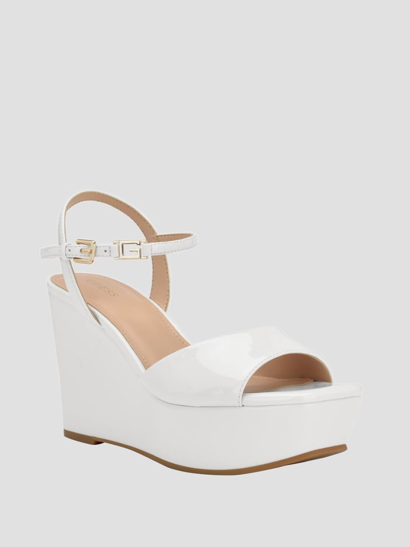 White patent wedges sales