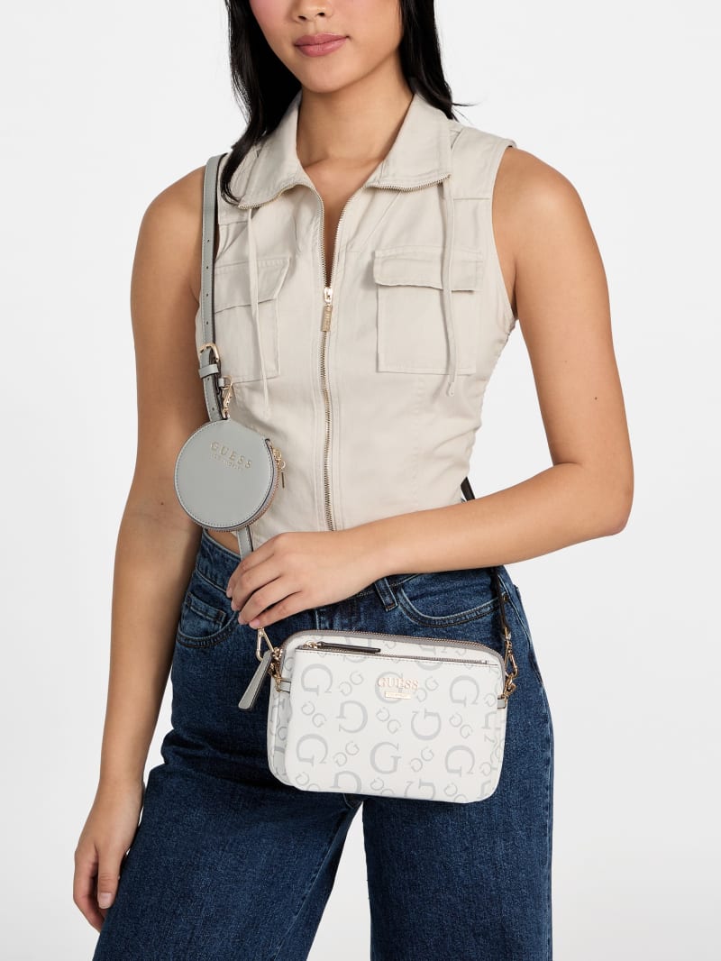 Aengus Logo Dual-Zip Mini Crossbody | GUESS Factory