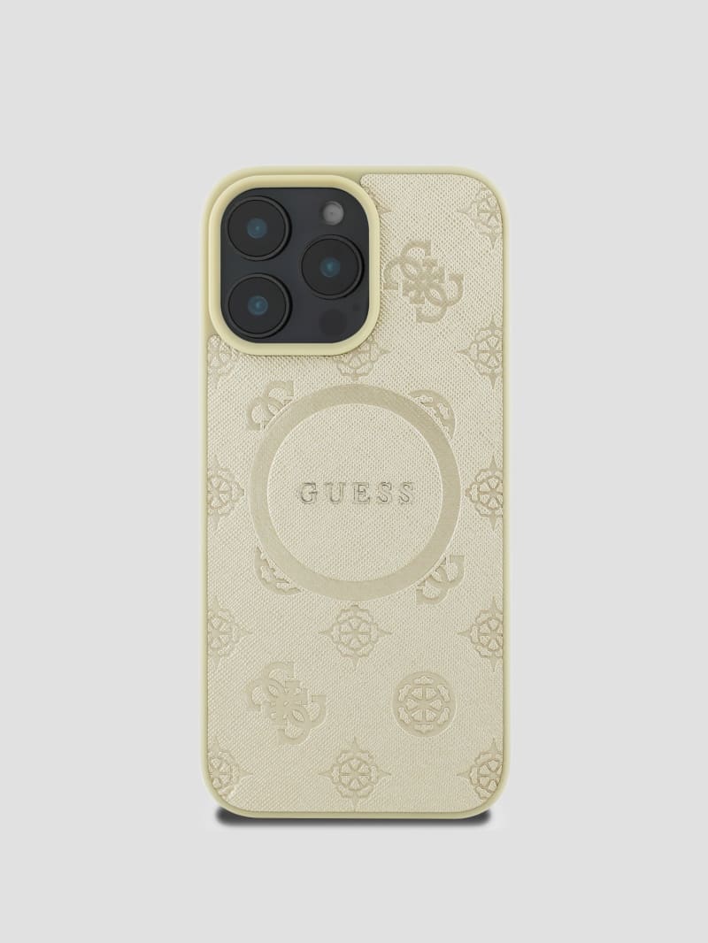 【GUESS】iPhone16Pro対応 Peonyケース ベージュ 高級感 Peony iPhone 16 Pro Case | GUESS
