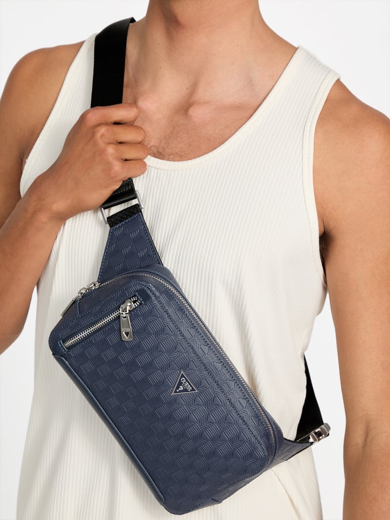 GUESS® Eco Torino Debossed G-Wave Bum Bag Men
