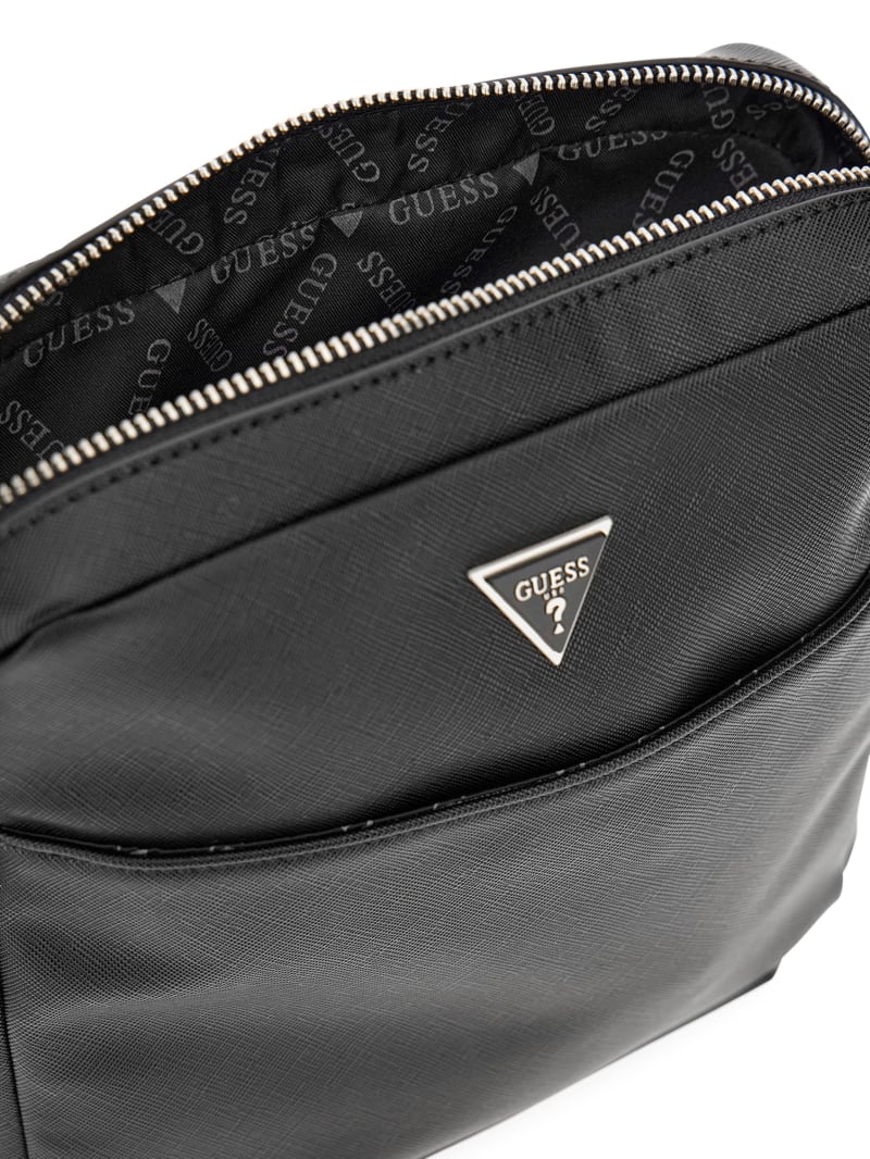 Eco Saffiano Top-Zip Flat Crossbody | GUESS
