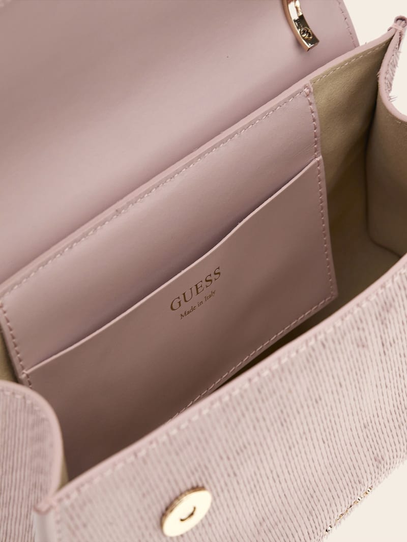 Iris Textured Leather Top Handle Bag