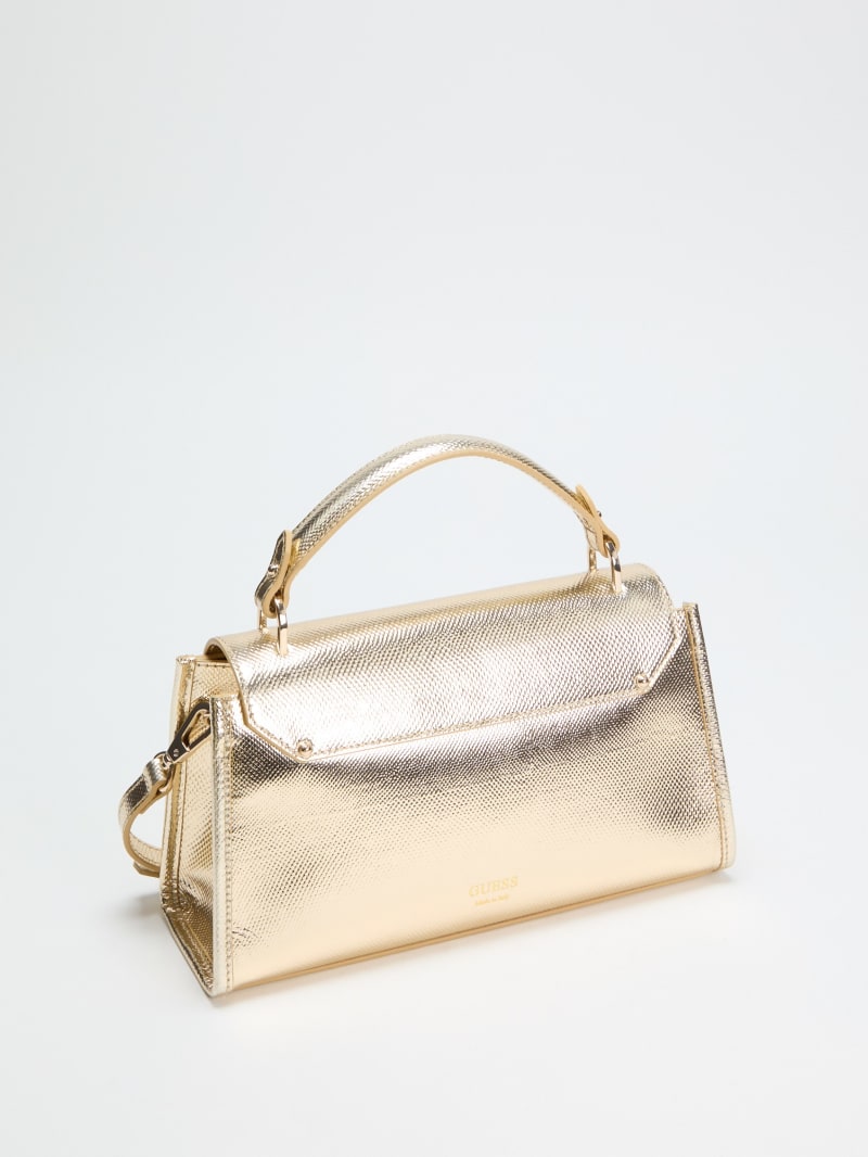 Iris Metallic Leather Top Handle Bag