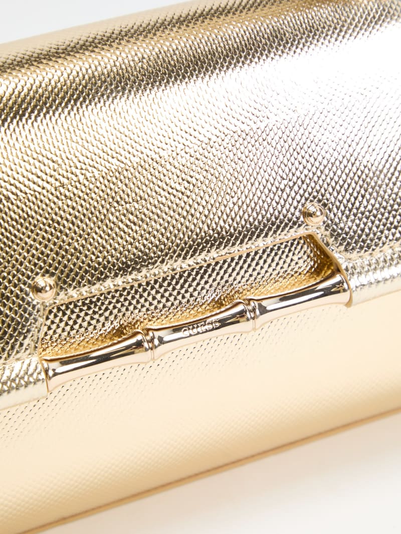 Iris Metallic Leather Top Handle Bag