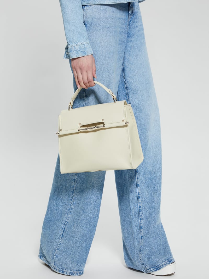Iris Leather Top Handle Bag