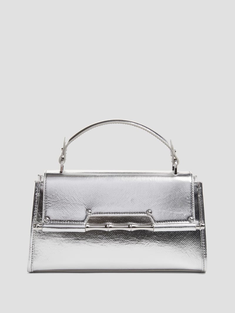 Iris Metallic Leather Top Handle Bag