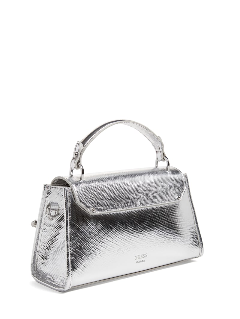 Iris Metallic Leather Top Handle Bag