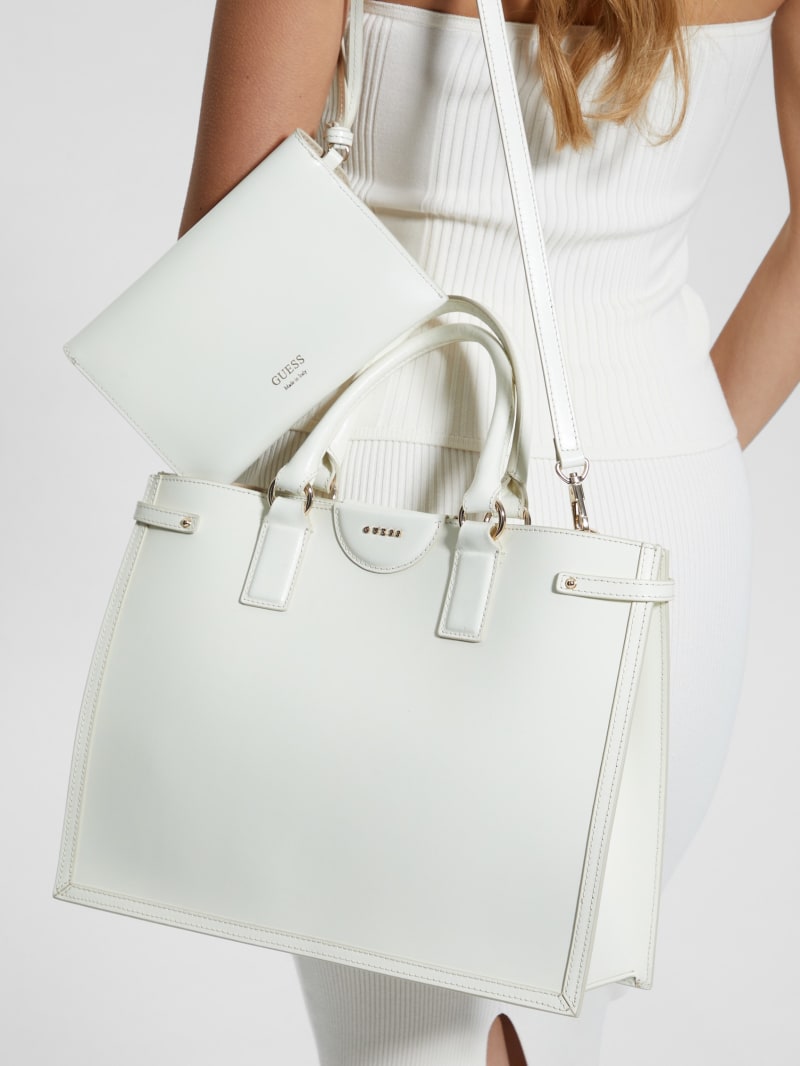 GUESS® Cristina Leather Medium Satchel