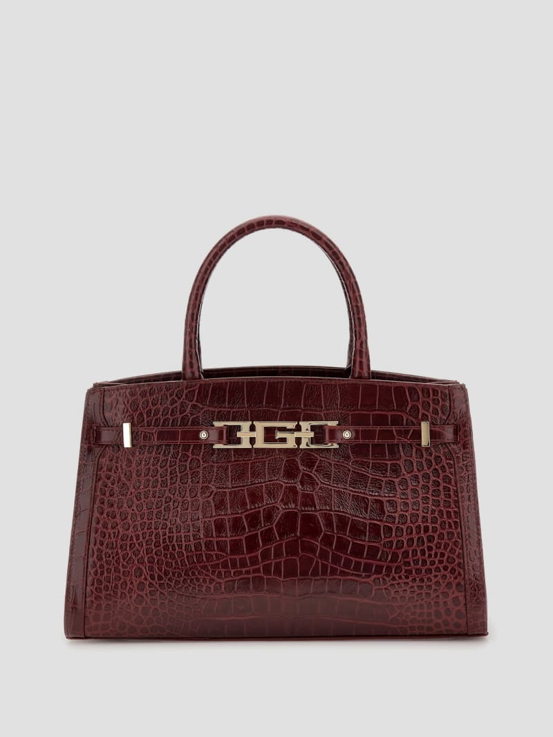 Cristina Croc Medium Satchel GUESS