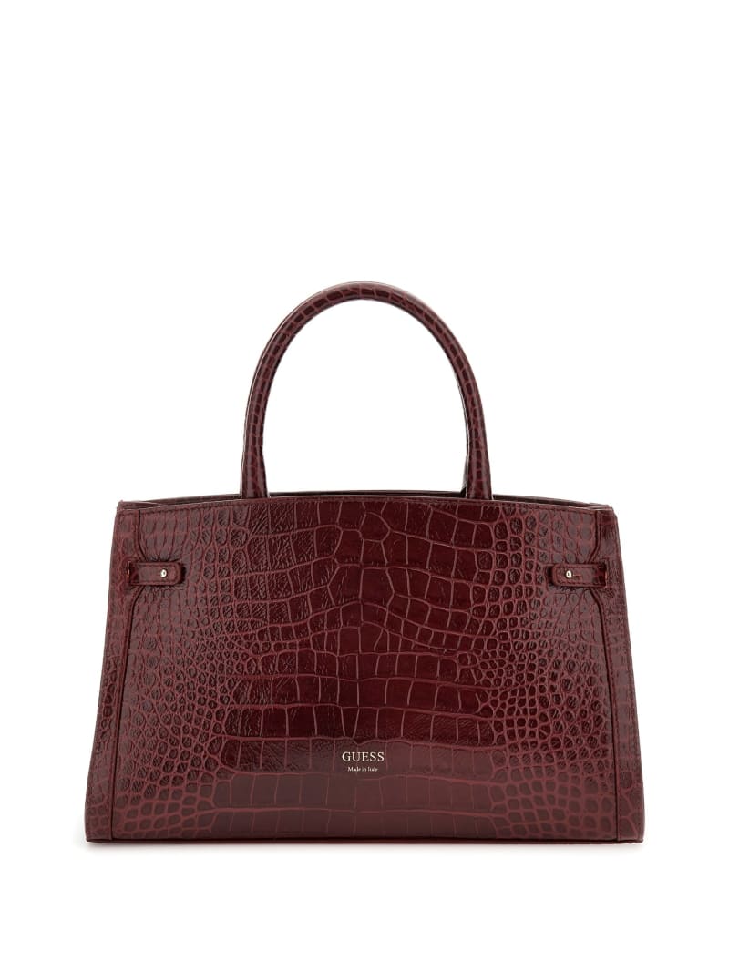 guess brown and red handbag