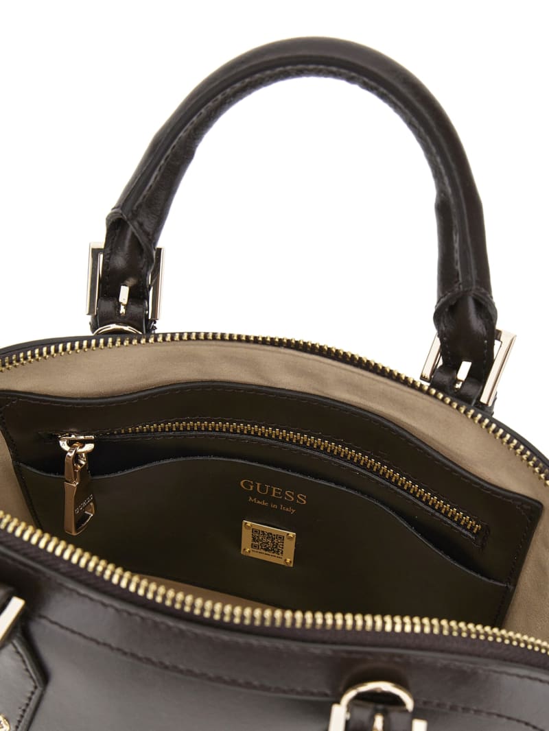 New Adele Luxe Leather Small Dome Satchel GUESS
