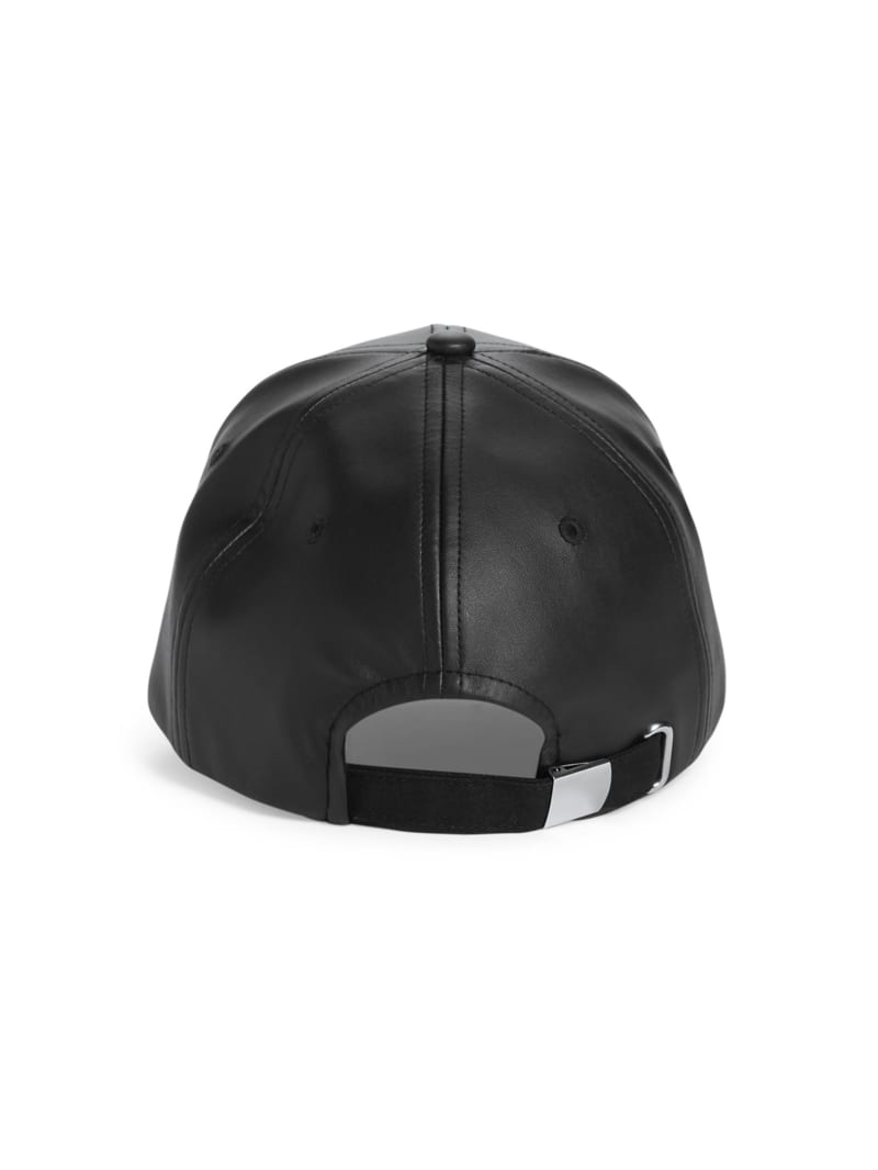 Faux-Leather Logo Emblem Baseball Hat | GUESS Factory Ca