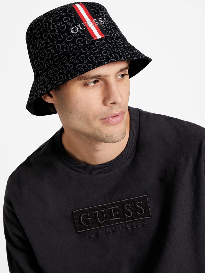 Logo Striped Bucket Hat | GUESS Factory