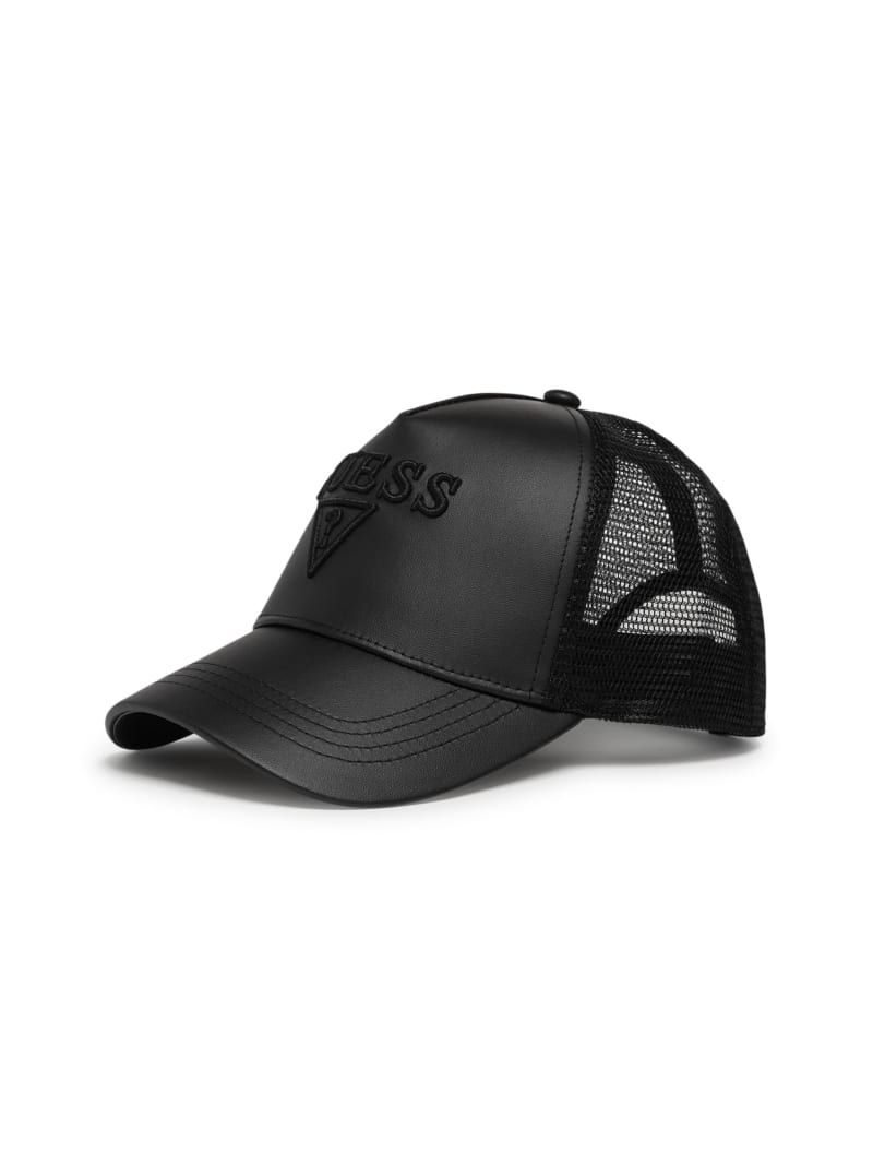 Max Faux-Leather Logo Trucker Hat