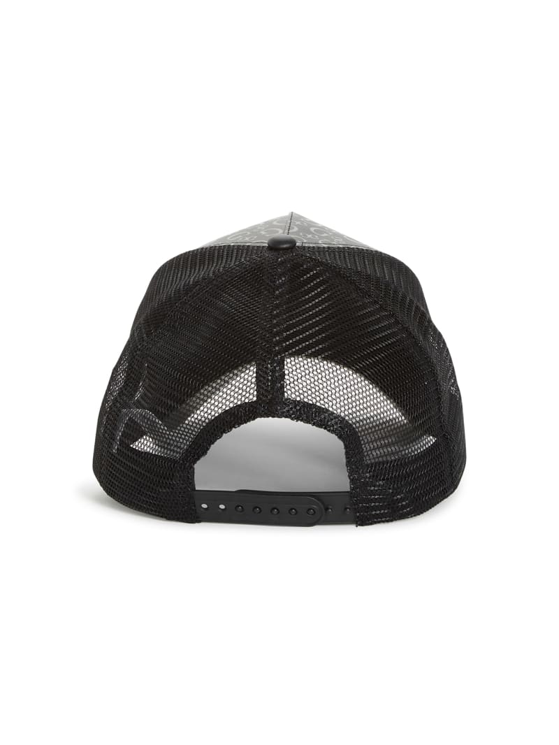 Logo Print Faux-Leather Trucker Hat | GUESS Factory