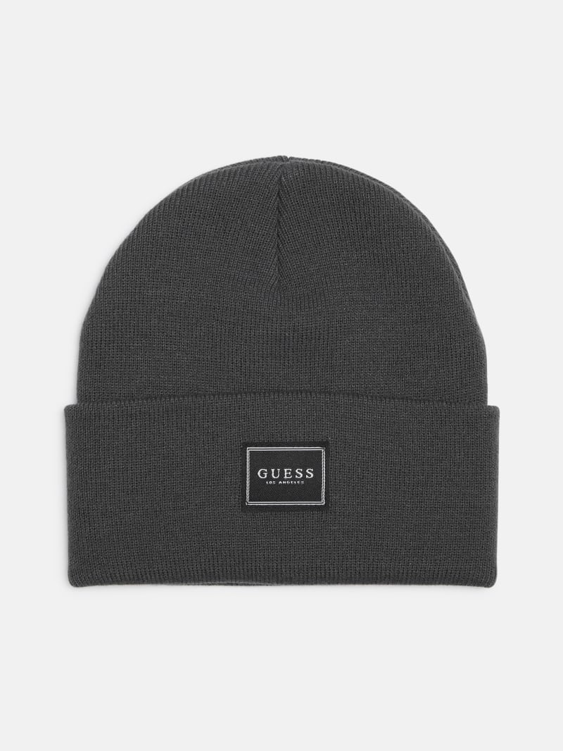 Rib-Knit Logo Patch Beanie