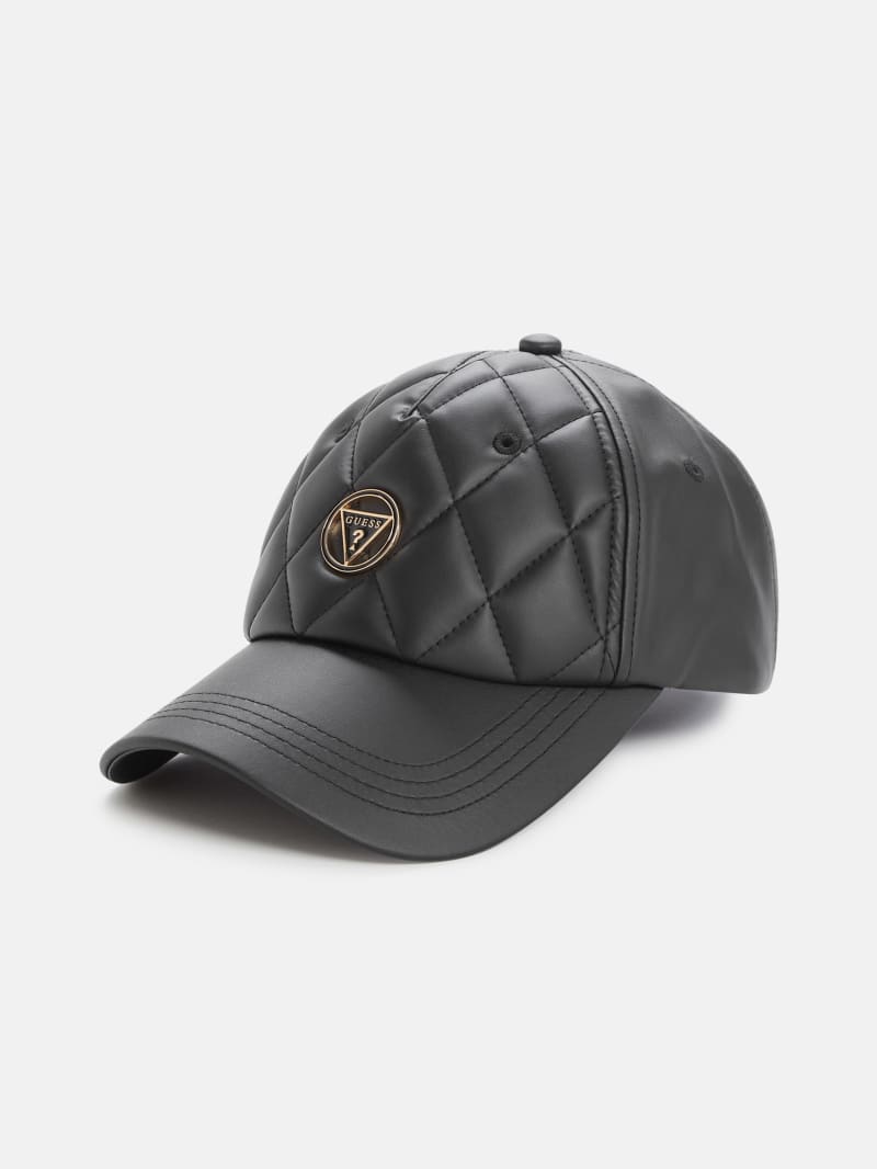 Quilted Faux Leather Baseball Hat GUESS Factory Ca