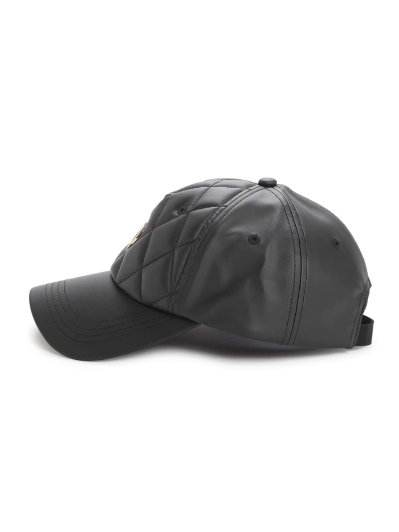 Quilted Faux-Leather Baseball Hat | GUESS Factory