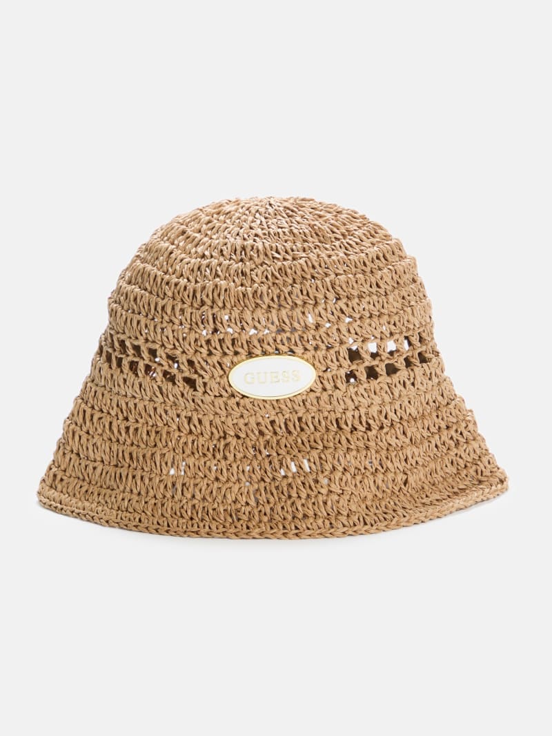初売りセール Bucket Raffia Woven Hat Factory GUESS | 帽子