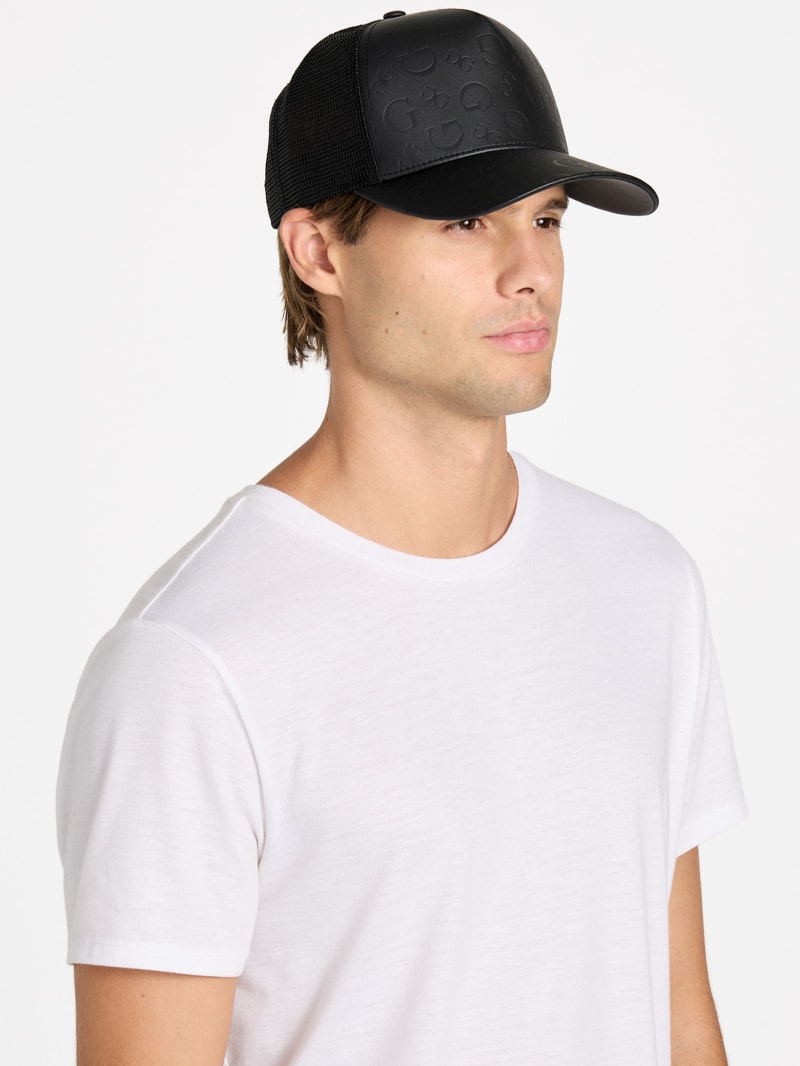 Debossed Logo Faux-Leather Baseball Hat | GUESS Factory