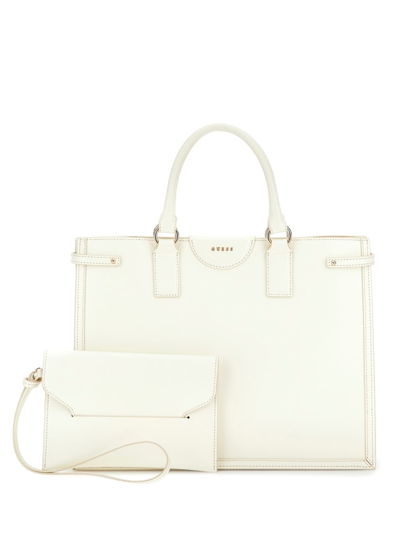 Isa Sleek Leather Medium Tote | GUESS