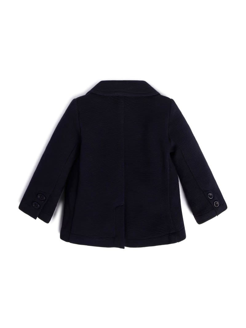 Borrowed from the boys - Zara navy wool blazer + Manolo bows - Extra Petite