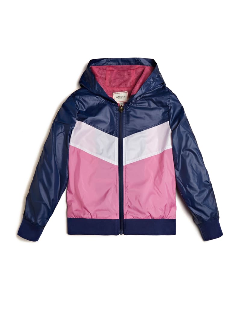 Hooded Glitter Logo Windbreaker 7 14 Guess
