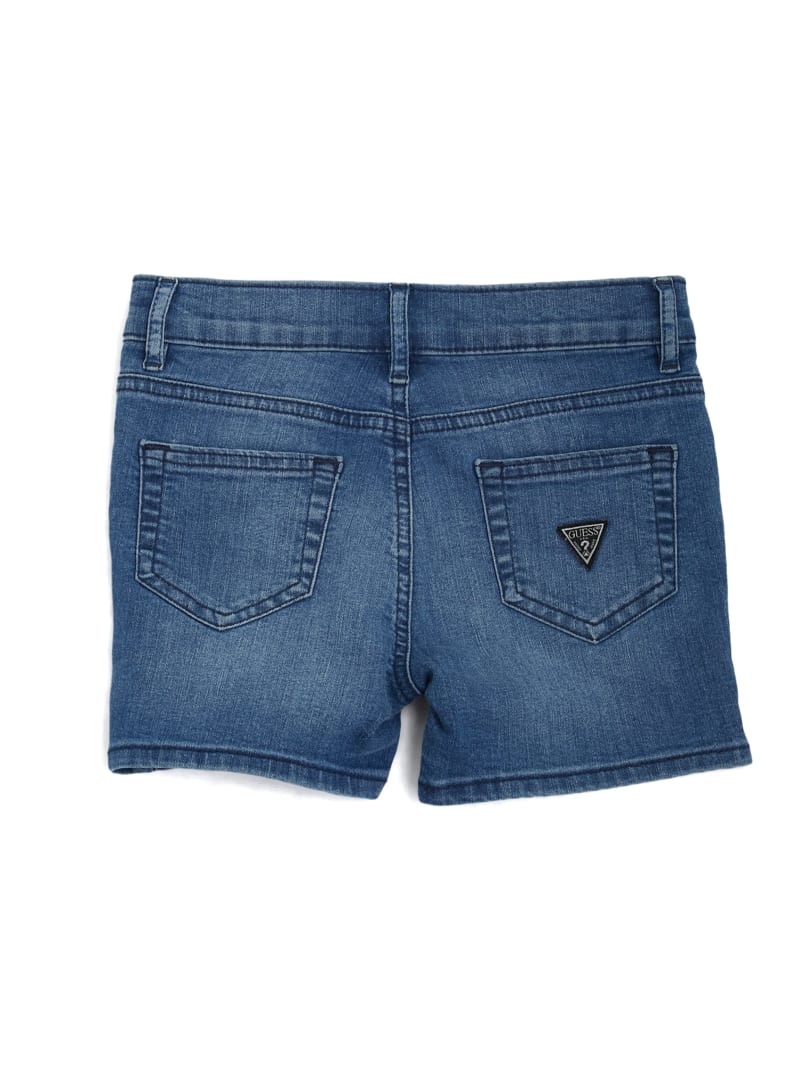 Women's Extreme Thong-style Denim Shorts - Fancy Stitching / Belt Loops /  Blue