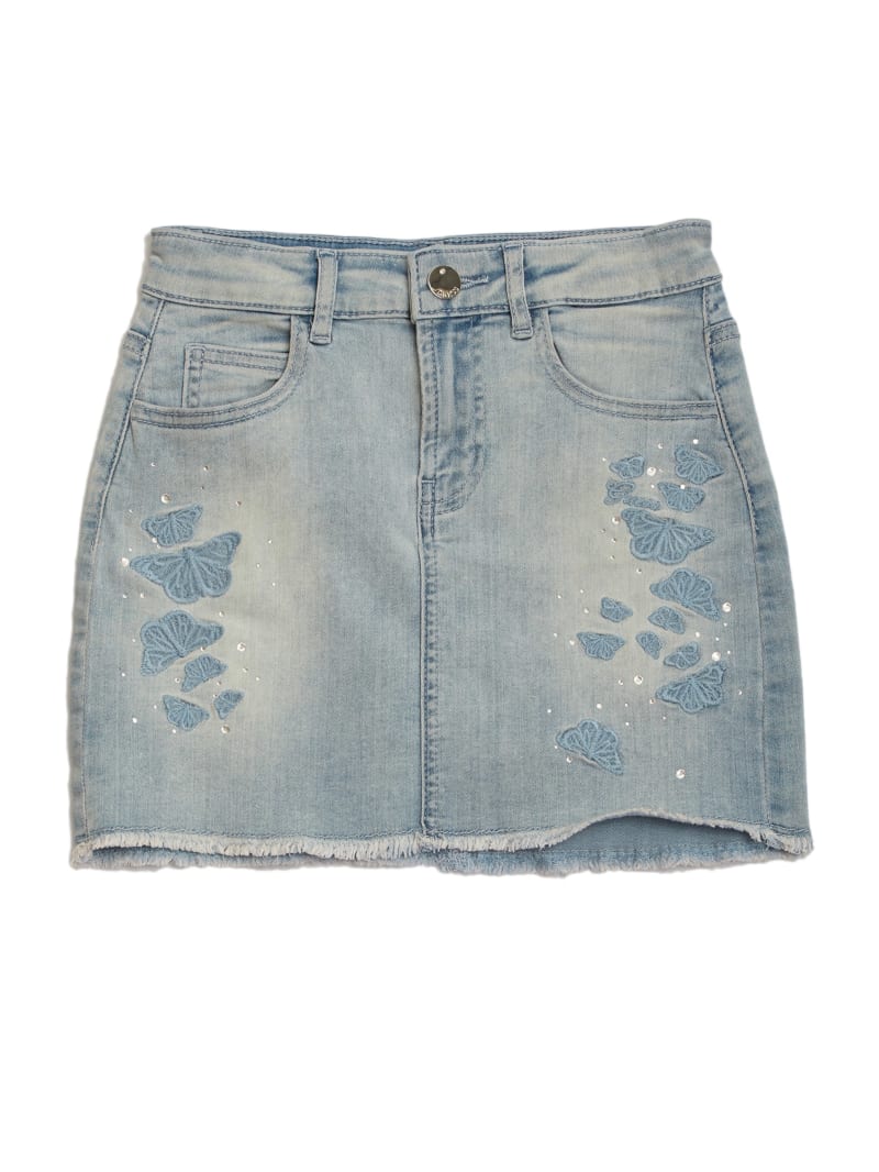 Butterfly Embroidered Denim Skirt (7-16)