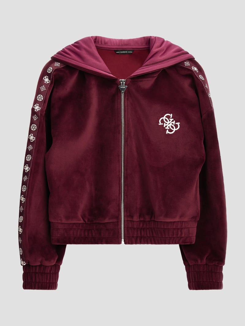 Velour Hooded Jacket 7 16 GUESS