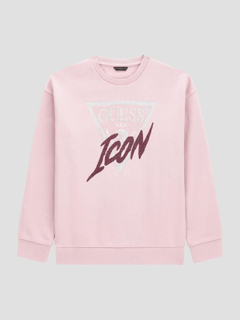Guess icon crew sweatshirt sales