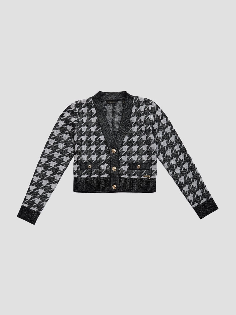 Black chenille cardigan sales