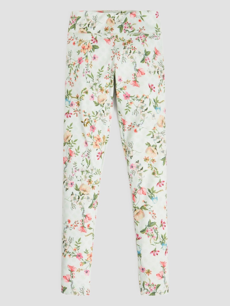 White floral shop leggings
