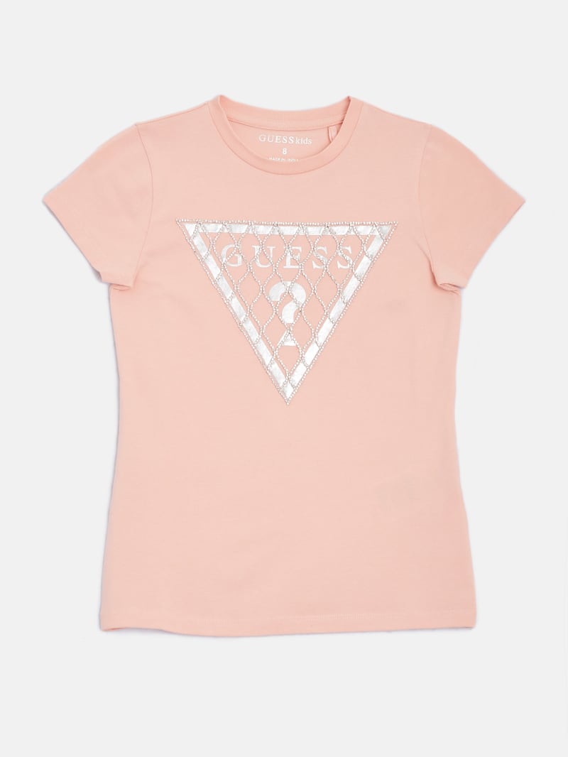Rhinestone Chain Mesh Logo Tee (7-14) | GUESS Factory Ca