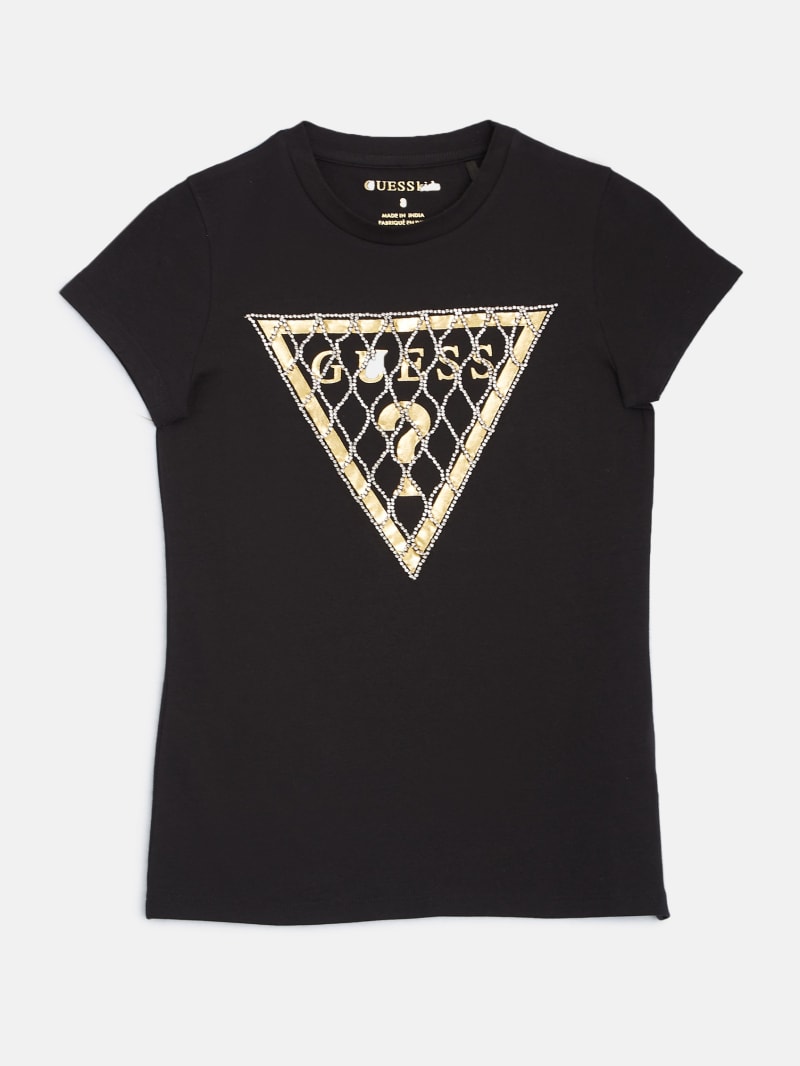 Rhinestone Chain Mesh Logo Tee (7-14)