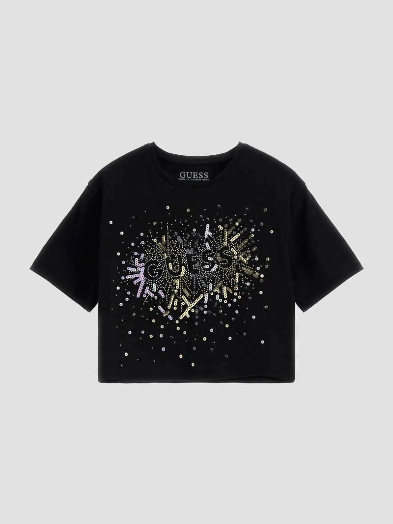 Sequin Firework Cropped Tee (7-16)